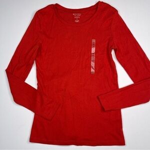 Sonoma Tee Shirt Long Sleeve Cotton Red Soft Comfy Outdoor Hiking Office New